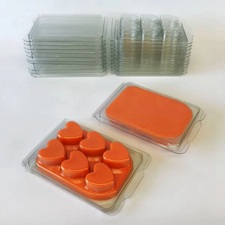 6 Cavity Customized Clear Wax Melts Clamshell Packaging Pvc / Pet