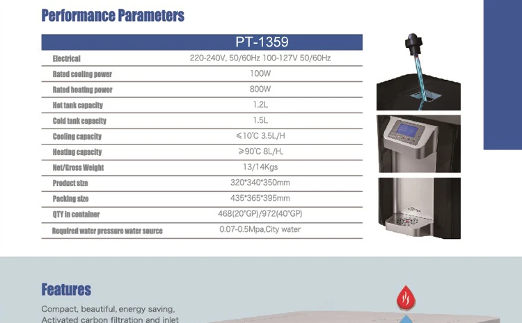 digital direct piping water dispenser without bottle