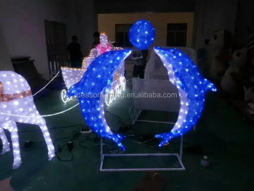 Outdoor Christmas Lighted Dolphin Buy Christmas Dolphin Motif Light