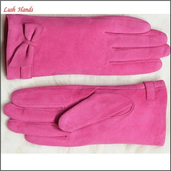 ladies navy blue leather gloves