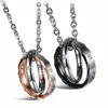 Stainless Steel and Diamond Ring as Pendant Jewelry Gift for Lovers