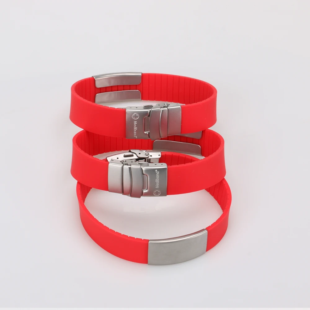 Personalized Rubber Bracelet Custom Silicone Stainless Steel Id Plate