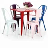 Modern European Stylish Red Metal Restaurant Dining Table Set