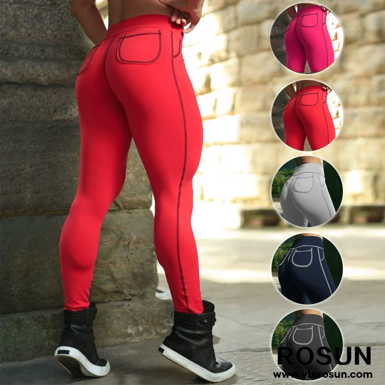 red leggings with pockets