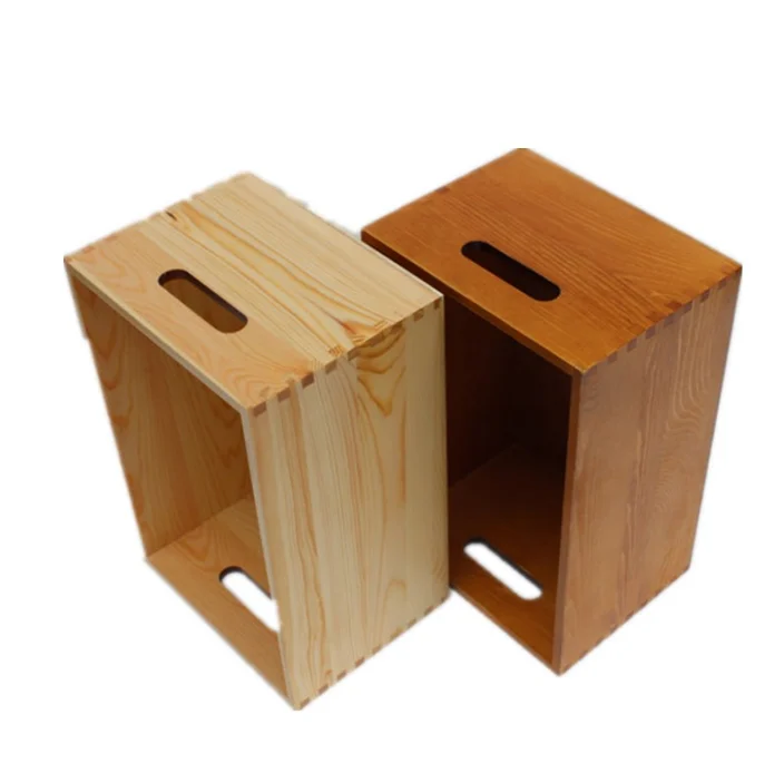Handle Style Custom Design Wood Storage Box Without Lid Buy Wood