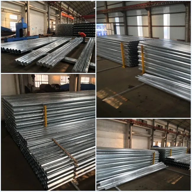 Hot Dip Galvanized 33KV to 138KV Power Pole with Gr.65 Material and AWS D.1.1 Welding Standard 3