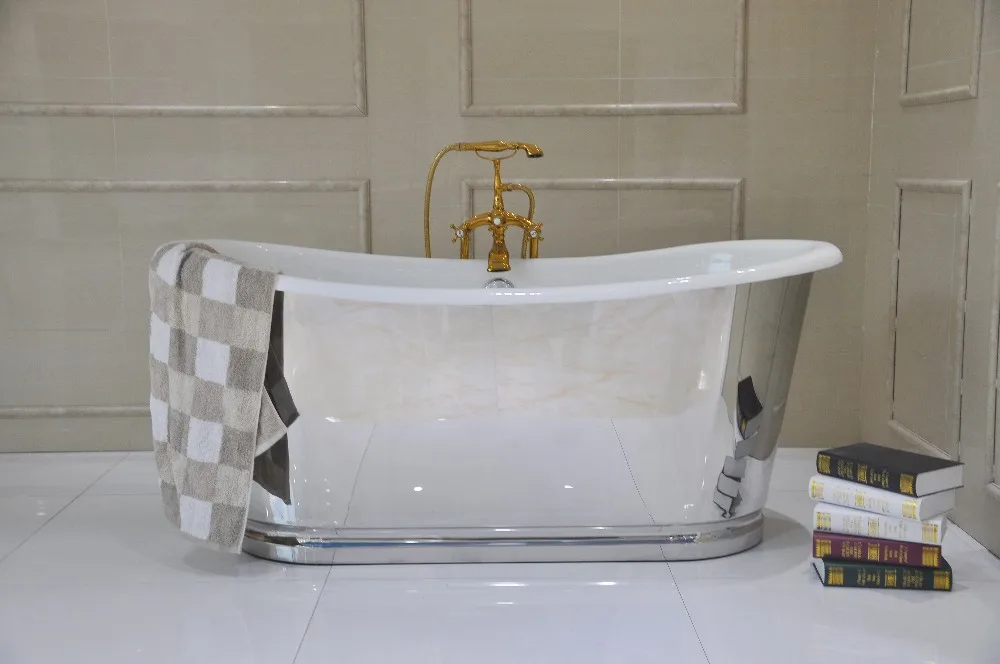 Brass Copper Bathtubfreestanding Cast Iron Bathtub In Stainless Steel