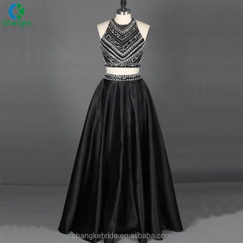 Y Halter Beaded Top Slinky Satin Skirt Two Piece Evening Party Prom Dress 2018 For Women Dresses Y Halter Beaded Top Slinky Satin Skirt Two Piece Evening Party Prom Dress 2018 For Women Dresses