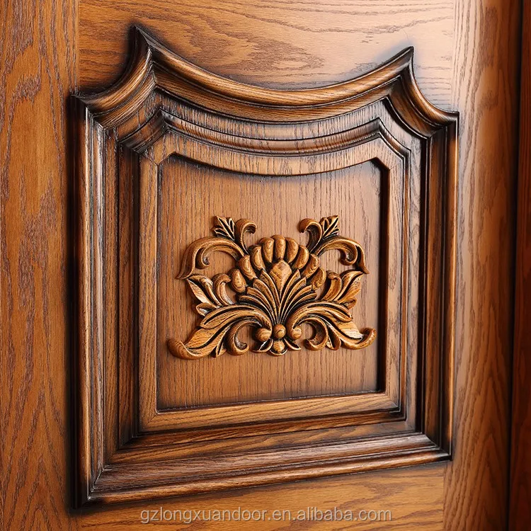 Solid Wood Carving Single Front Door Solid Oak Indian Main Door