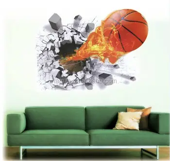 3d Basketball Wall Sticker Kids Bedroom Wall Sticker Buy Room