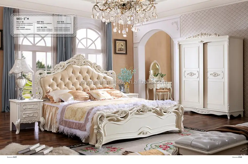 Pakistan Antique Fancy White Vintage Bedroom Sets Bedroom Furniture