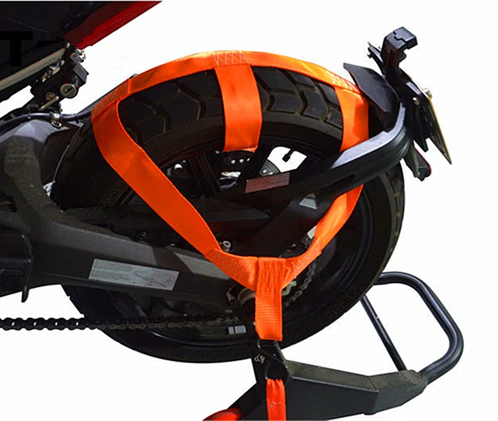 1pc Length Heavy Duty Tiedown Motorcycle Rear Wheel Handlebar Transport Bar Tyre Tie Down Strap
