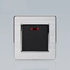 Fancy design stainless steel 1 gang 1 way 20A 45A wall switch with indicator for high-power electrical appliance