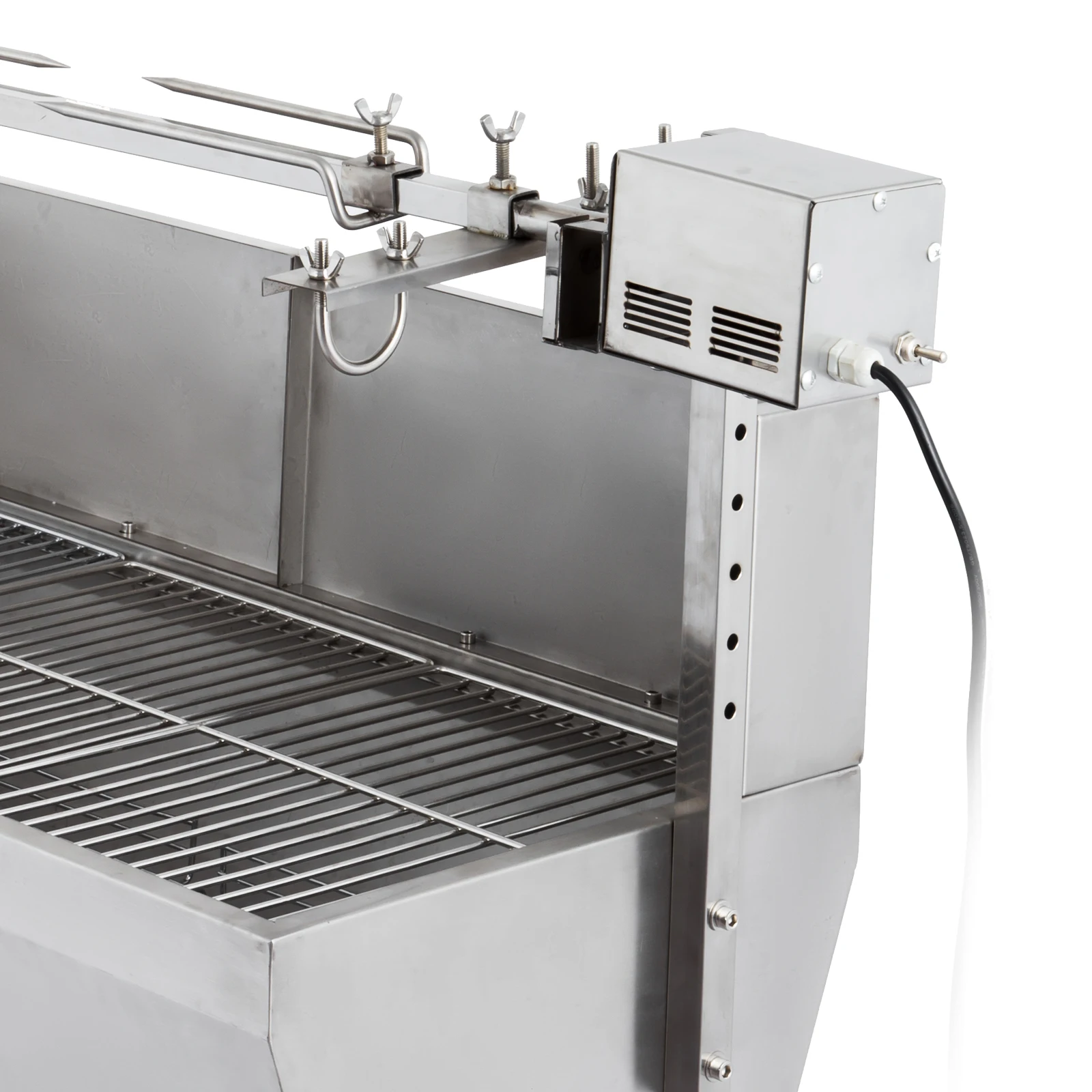 132 Lbs Bearing Lamb Spit Roaster With Electric Motor Grill Rotisserie