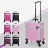 2019 High quality aluminum beauty trolly makeup suitcases cosmetic makeup cases for beauty