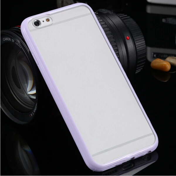 TPU pc clear matte back case for iphone 6 bumper hard case Mix colors