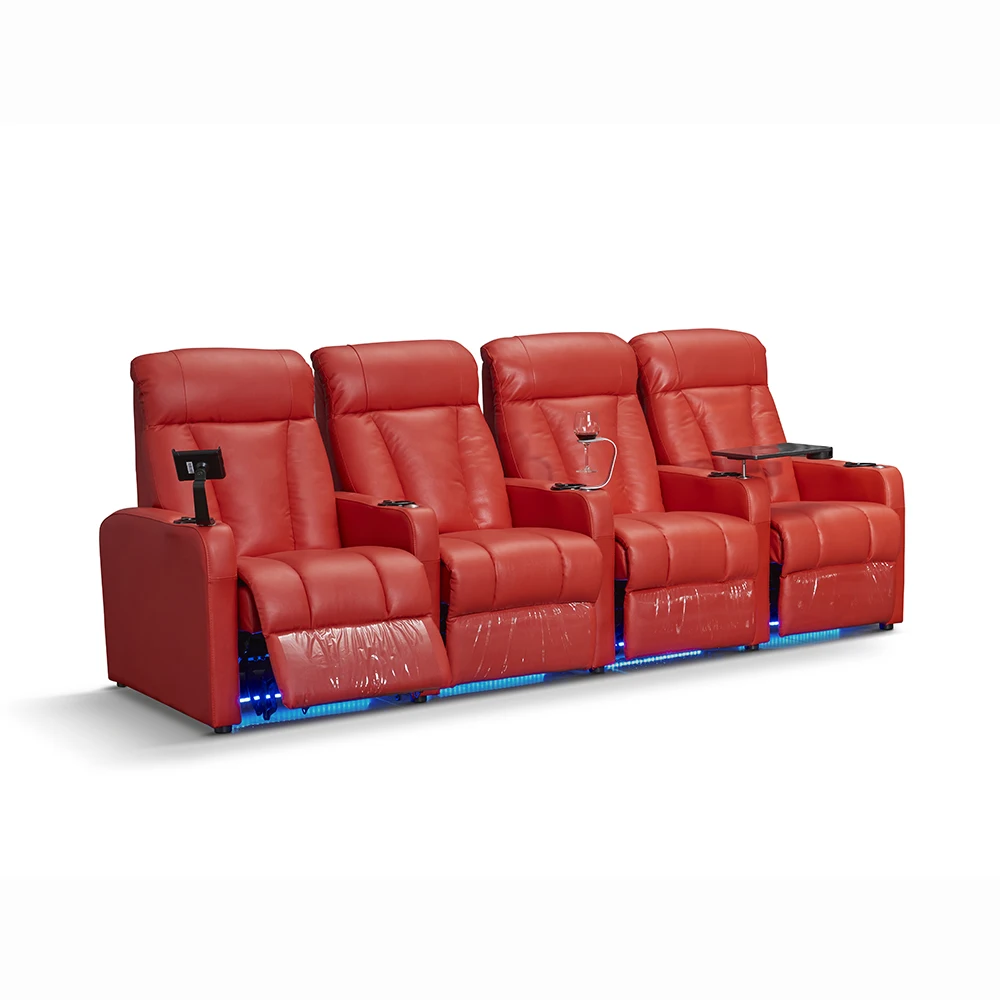 Modern Sofa Theatre Massaging Recliner Cinema Chair Recline With Table