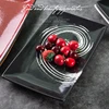 Wholesale rectangle clay restaurant color ceramic porcelain plate