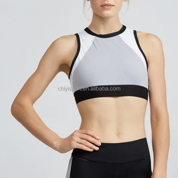 high neck halter sports bra