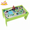 New arrival children educational wooden 60PCS train track table for wholesale W04C175B