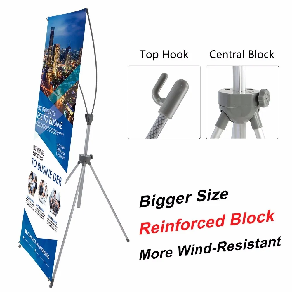 Adjustable X Banner Stand for Trade Show Exhibition with Portable Travel Bag