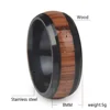 3 colors selection Stainless Steel Wood Rings For Wedding Jewelry Gift