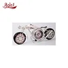 Vintage cream white racing motor design clock metal craft motorcycle models