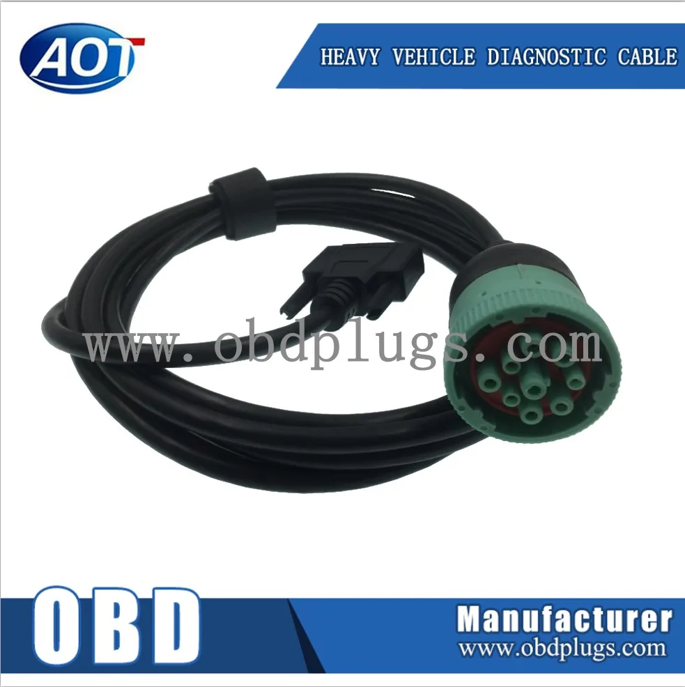 Deutsch 9pin Type 1 Black Type Ii Green J1939 Male To Db9 Female Truck