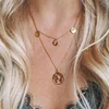 Fashion Outdoor Travel Lover Earth Day Gift Personalized Jewelry Round Hollow Multi Double Layers World Map Necklace