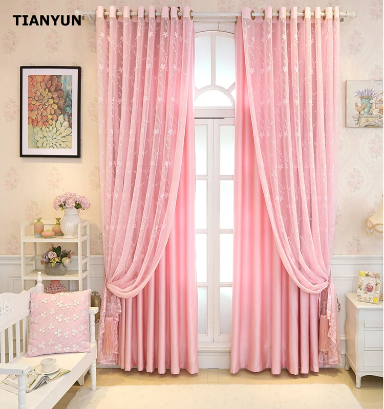 Dreamy Pink Embroidered Sheer Accessories Voile Curtain Buy Voile