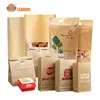 Custom Package Stand Up Packing Craft Snack Brown Resealable Kraft Paper Food Bag