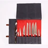 Custom heavy duty waterproof carrier waxed canvas leather butche chefs kitchen knife tool roll up bag case with pockets for men