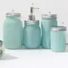 Mason Jar Bathroom Vanity Set/Glass Painted Mason Jars