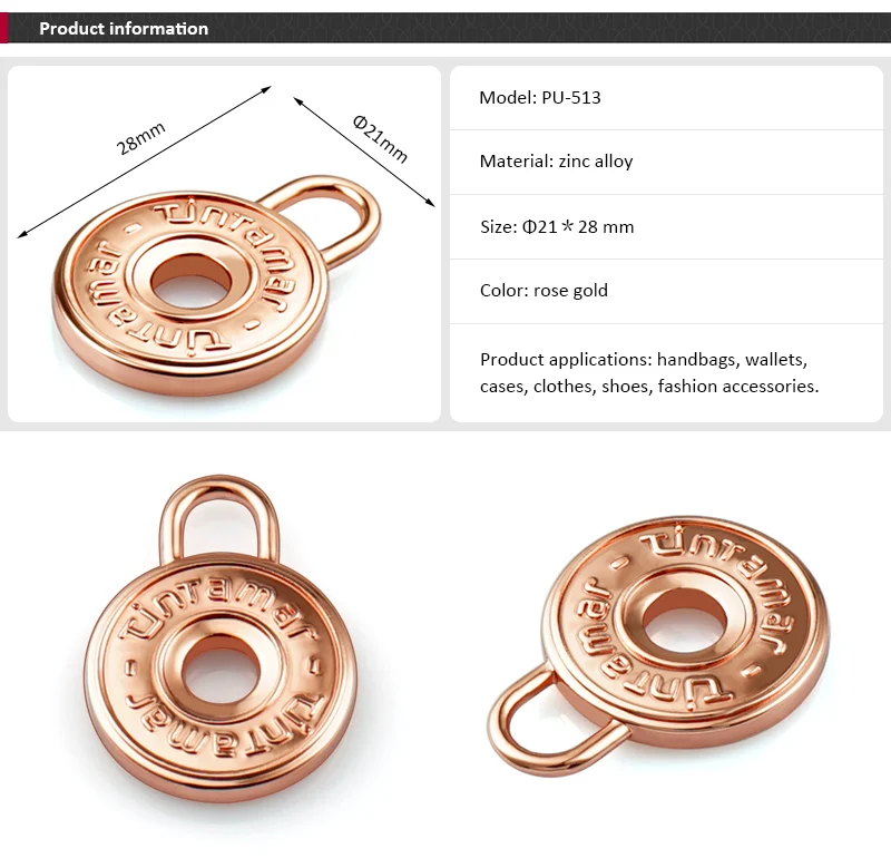 Metal Logo Tag For Bag