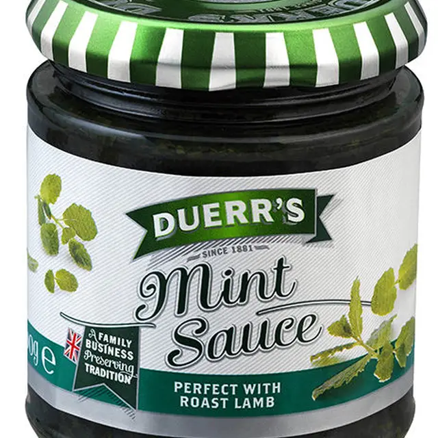 mint sauce, mint jelly, redcurrant jelly