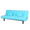 Outdoor Metal Frame Sofa Bed blue Fabric 3 seater with Chaise Function