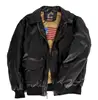 Men's Air Force A-2 Leather Flight Bomber Jacket made by PU leather whole sale wind water proof thermo insulation