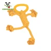 Ruff Rope Knot Dog Toy Yellow And Pink Dog Tug Stick Figure Man Shape Chew Toys For Dogs 40cm Long