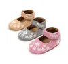 Nylon sun flower embroidery sweet anti slip soft sole baby fist step shoes