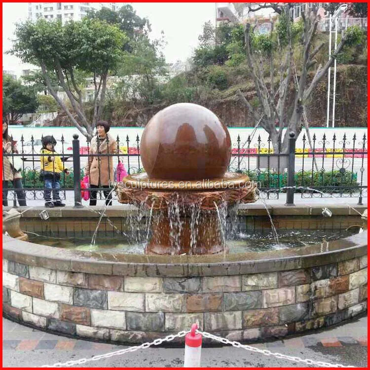 Dragón chino la Fuente de Piedra fengshui bola flotante esfera mármol