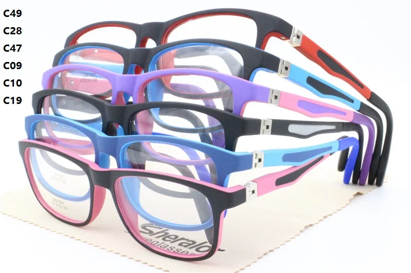 Dropshipping 1091 Tr90 180 Degree Flexible Hinge Square Shape Dual Color With Silicone Temple