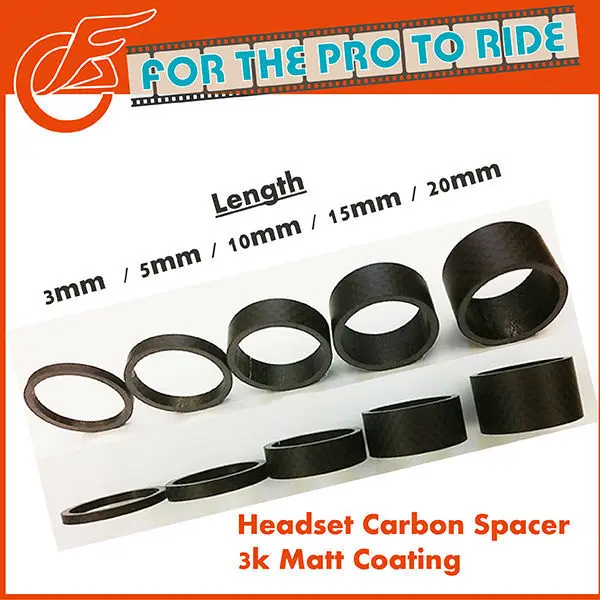 TIME CARBON SPACERS 1 1//8/" MATT