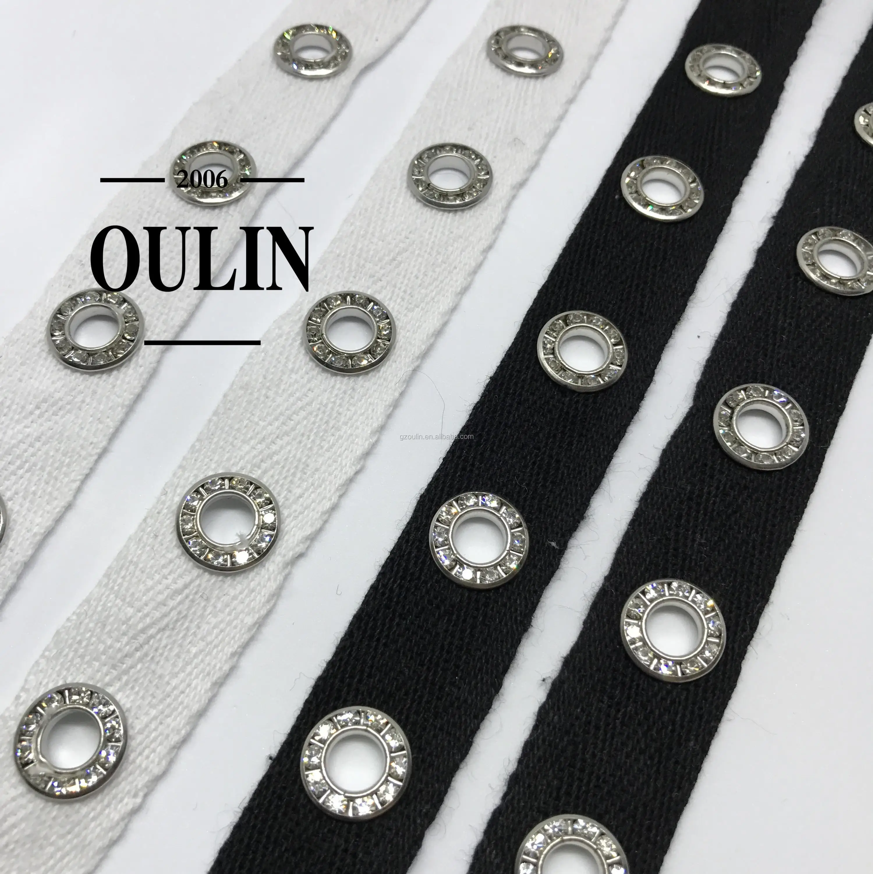 Rhinestone Eyelet Lace Trim Cotton Tape Eyelet Lace Trim Fashion Models