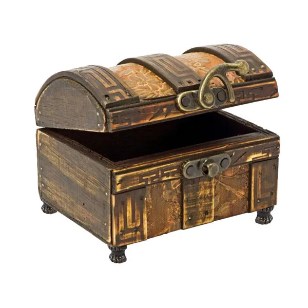 4pcs Antique Brass Jewelry Chest Wood Box Decorative Feet Leg