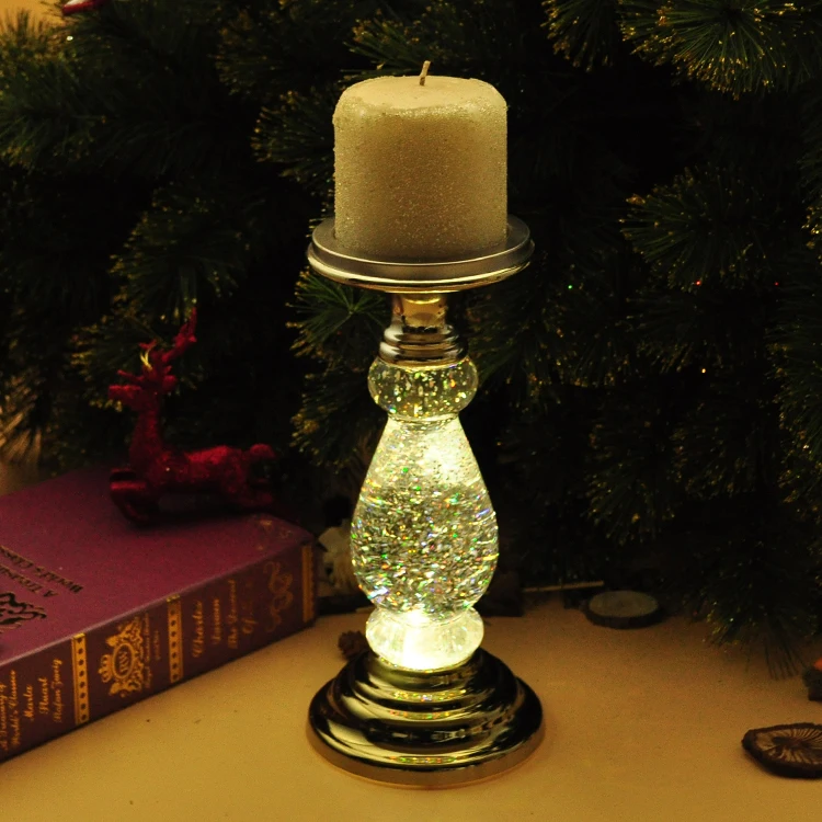 Battery Led Light Dinner Decoration Swirling Glitter Candle Holder