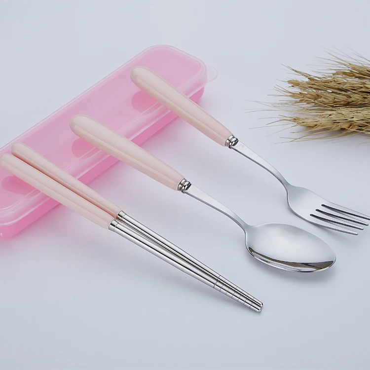 stainless steel chopstick fork and spoon set