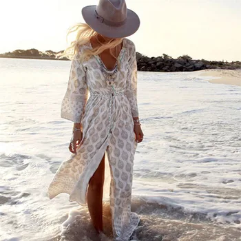 Fashion Design Printed Boho Beach Long Kimono - Buy Summer Beach Kimono ...