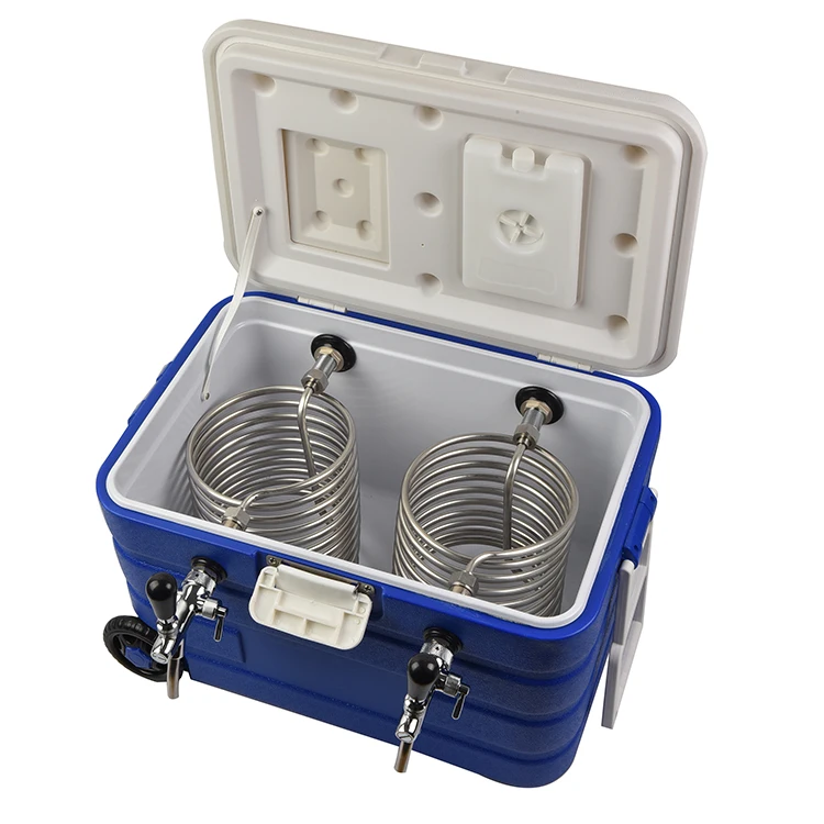 Draft Keg Two Beer Faucet Jockey Box Cooler With Two Ajustable Beer Tap