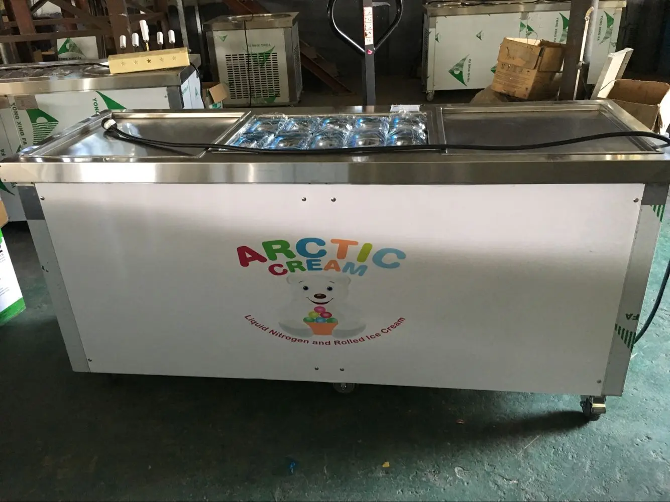 China Wholesale Prices Thai Stir Fry Ice Cream Roll Machine Customized Double Pan Fried Ice Cream Machine For Sale
