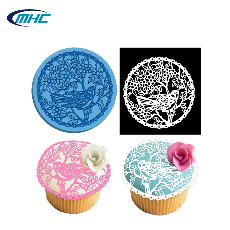 round silicone lace mat mold cup cake decorating tools